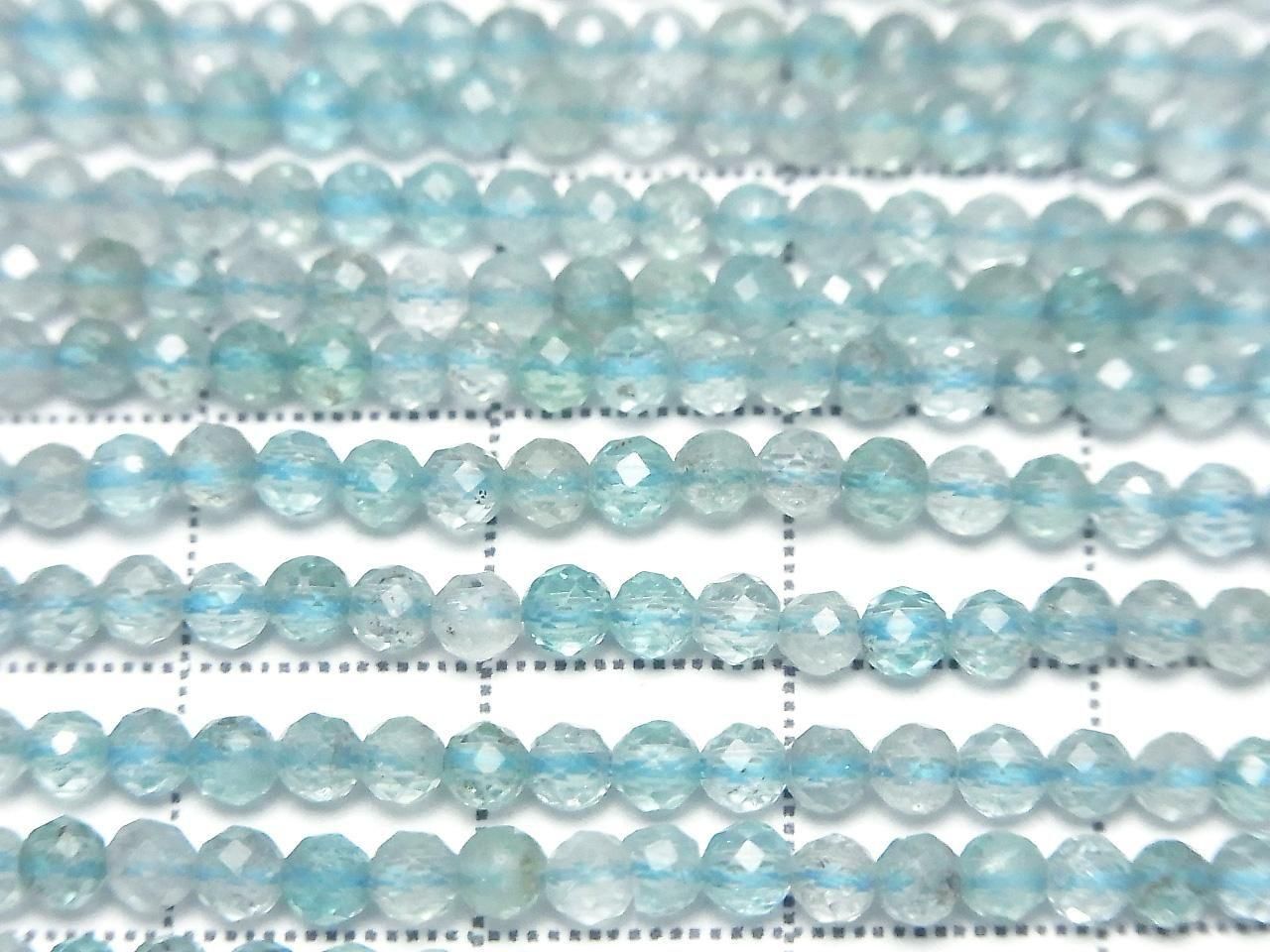 Apatite  AA Faceted Round 3mm  1strand beads (aprx.15inch/36cm)High Quality!