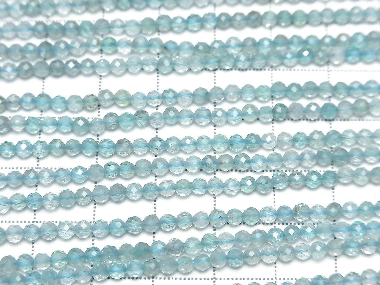 Haute Qualité ! Perles Apatite AA Rondes Facettées 3mm 1 fil (environ 37cm)