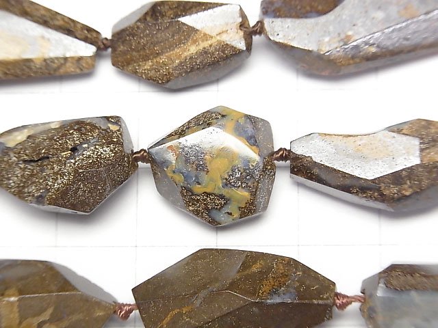 [Video]Boulder Opal Faceted Nugget 1/4 or 1strand beads (aprx.16inch/39cm)