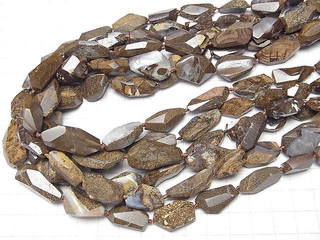 [Video]Boulder Opal Faceted Nugget 1/4 or 1strand beads (aprx.16inch/39cm)
