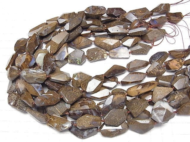 [Video]Boulder Opal Faceted Nugget 1/4 or 1strand beads (aprx.16inch/39cm)