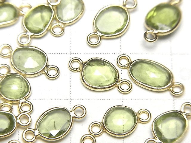 [Video]High Quality Peridot AAA- Bezel Setting Freeform Rose Cut [Both Side ] 18KGP 4pcs