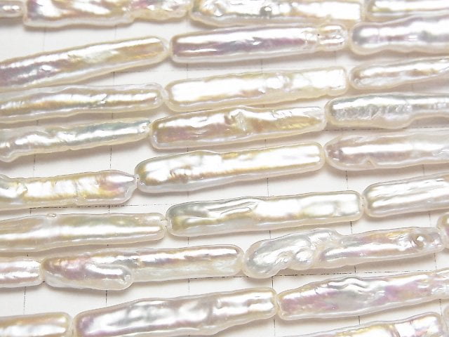[Video] Fresh Water Pearl AA+ Stick 24x5mm White 1strand beads (aprx.15inch/36cm)