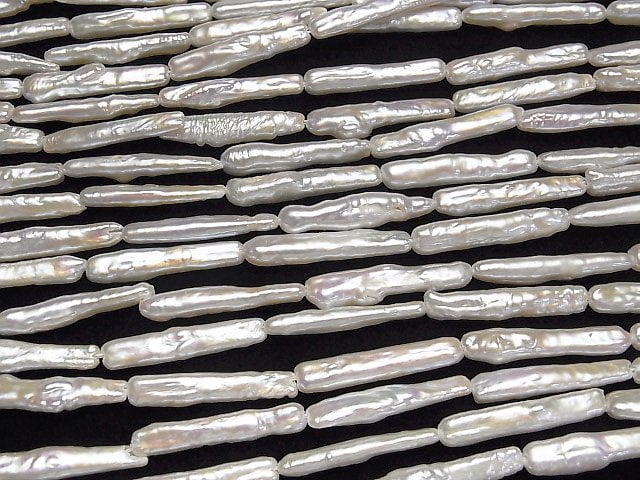 [Video] Fresh Water Pearl AA+ Stick 24x5mm White 1strand beads (aprx.15inch/36cm)