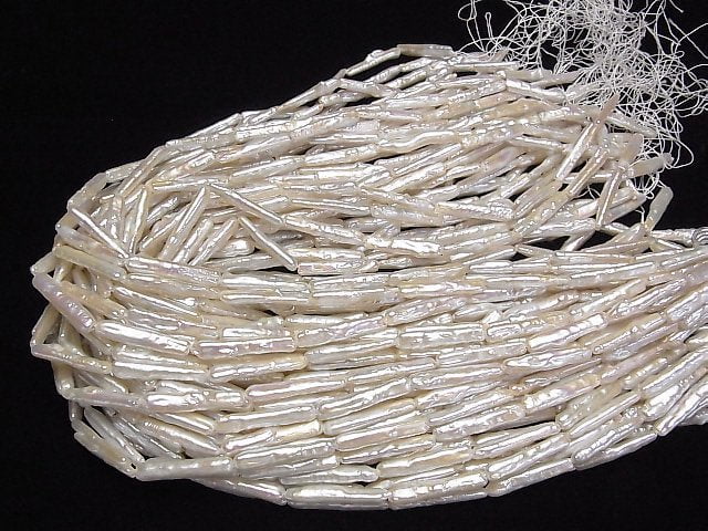 [Video] Fresh Water Pearl AA+ Stick 24x5mm White 1strand beads (aprx.15inch/36cm)