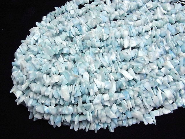 [Video]Larimar Pectolite AA++ Chips (Small Nugget) 1strand beads (aprx.15inch/38cm)