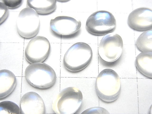 [Video]High Quality Royal Blue Moonstone AAA- Oval Cabochon 8x6mm 2pcs