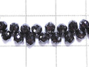 [Video][One of a kind] Black Diamond Drop Faceted Briolette 1strand beads (aprx.7inch/17cm) NO.1