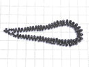 [Video][One of a kind] Black Diamond Drop Faceted Briolette 1strand beads (aprx.7inch/17cm) NO.2