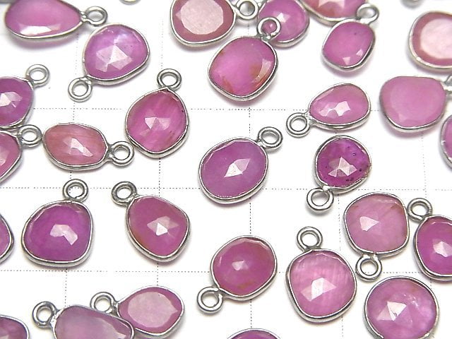 [Video] Unheated Ruby AAA- Bezel Setting Freeform Rose Cut [One Side ] Silver925 3pcs