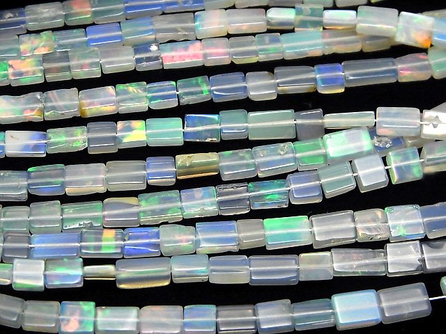 [Video] Ethiopia Opal AA++ Rectangle-Square half or 1strand beads (aprx.15inch/38cm)