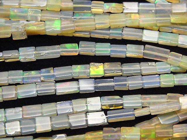 [Video] Ethiopia Opal AA++ Rectangle-Square half or 1strand beads (aprx.16inch/40cm)
