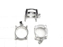 [Video] Silver925 Pendant Frame Round Faceted 12mm Rhodium Plated 1pc