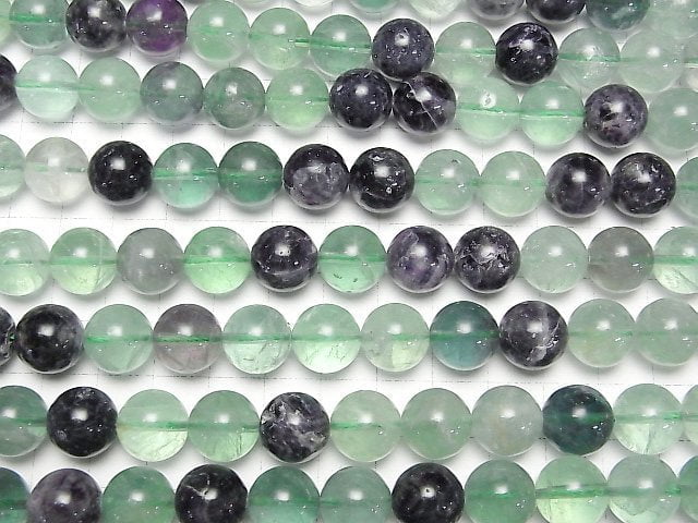 [Video] Multi-color Fluorite AA+ Round 12mm 1strand beads (aprx.14inch/34cm)