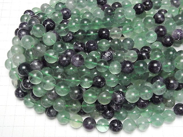 [Video] Multi-color Fluorite AA+ Round 12mm 1strand beads (aprx.14inch/34cm)