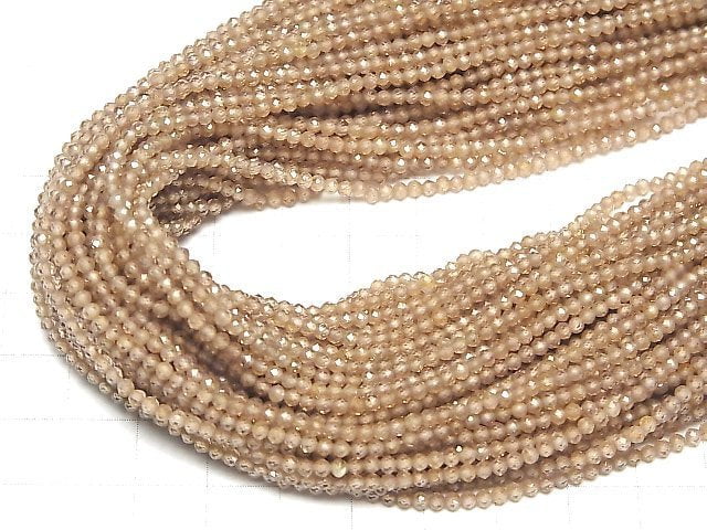 Hochwertiger natürlicher Zirkon AAA facettiert Rund 2mm halb oder 1 Strang Perlen (ca. 12 Zoll/30 cm)
