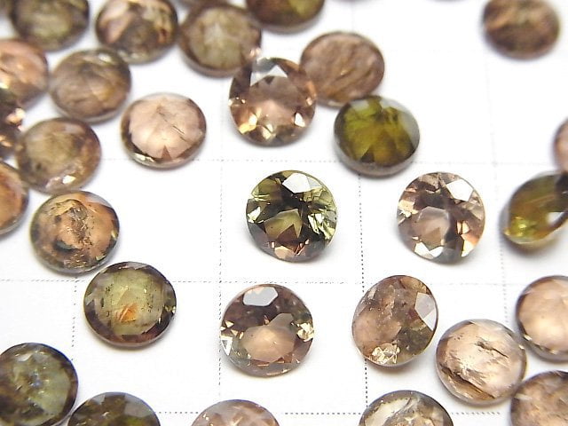 [Video]High Quality Andalusite AAA Loose stone Round Faceted 6x6mm 2pcs