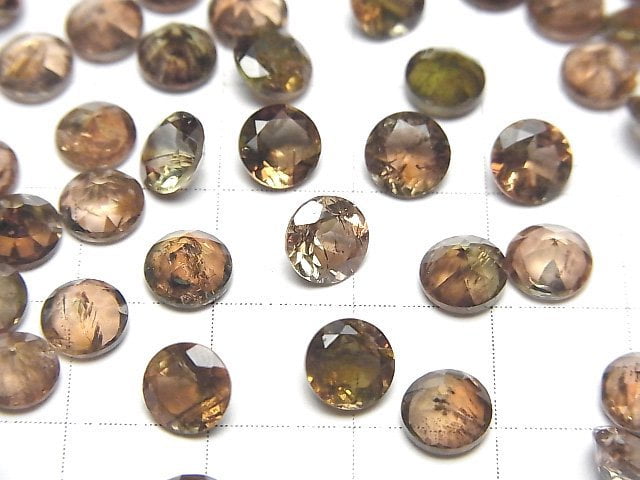 [Video]High Quality Andalusite AAA Loose stone Round Faceted 6x6mm 2pcs