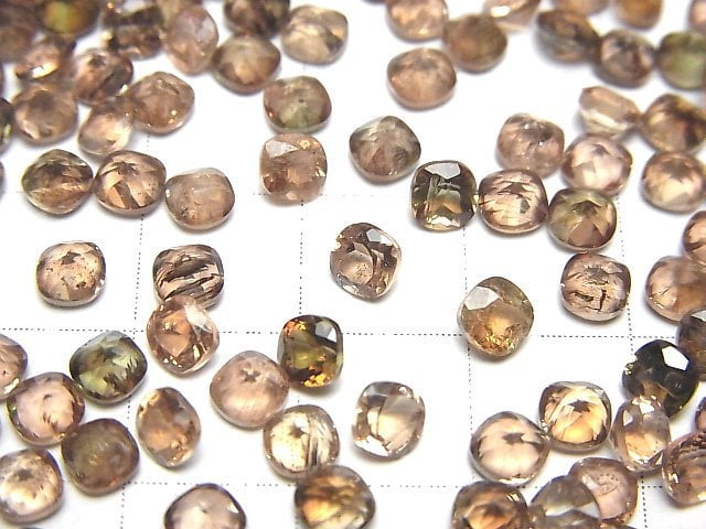 [Video]High Quality Andalusite AAA Loose stone Square Faceted 4x4mm 5pcs