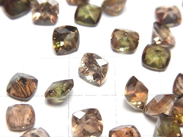 [Video]High Quality Andalusite AAA Loose stone Square Faceted 6x6mm 2pcs