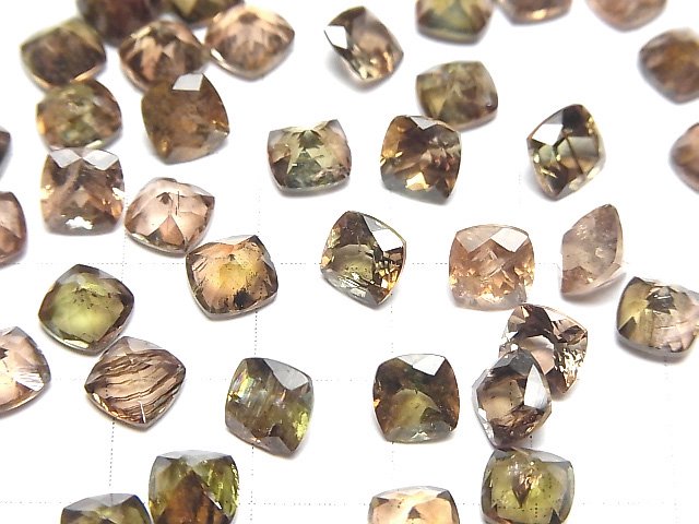 [Video]High Quality Andalusite AAA Loose stone Square Faceted 6x6mm 2pcs