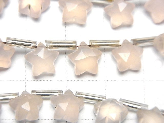 [Video]High Quality Pink Chalcedony AAA Faceted Star 8x8mm 1strand (8pcs )