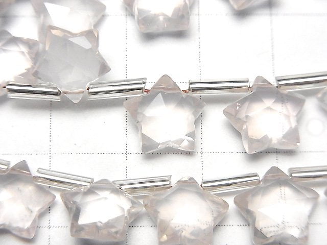 [Video]High Quality Rose Quartz AAA-Faced Star 10x10mm 1strand (8pcs )