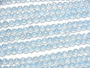 [Video] High Quality Sky Blue Topaz AAA- Round Cut 1/4 or 1strand beads (aprx.9inch/22cm)