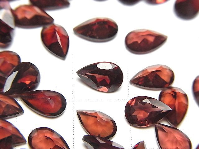 [Video]High Quality Mozambique Garnet AAA Loose stone Pear shape Faceted 8x5mm 5pcs