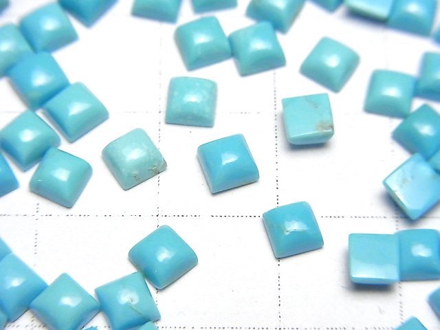 [Video]Arizona Kingman Turquoise AAA- Loose stone Square Cabochon 4x4mm 5pcs