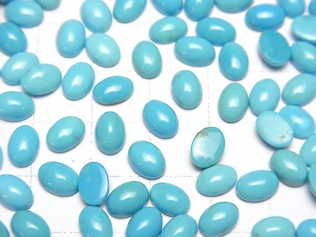 [Video] Arizona Kingman Turquoise AAA- Oval Cabochon 7x5mm 3pcs