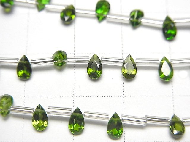 [Video]High Quality Chrome Diopside AAA Pear shape Faceted 5x3mm half or 1strand (18pcs )