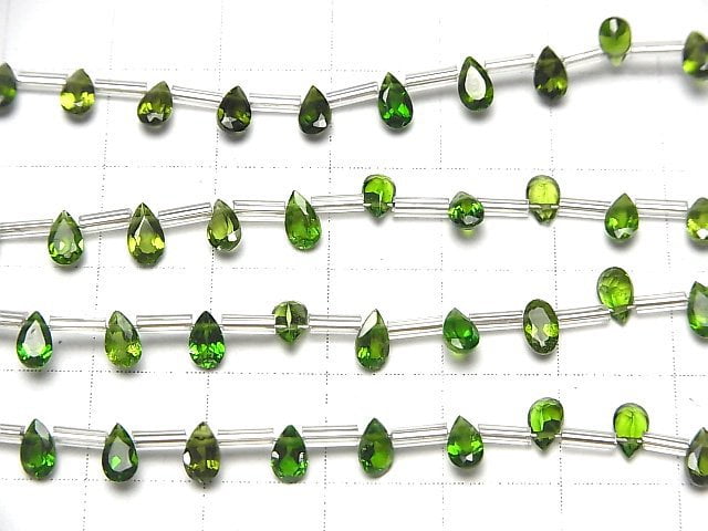 [Video]High Quality Chrome Diopside AAA Pear shape Faceted 5x3mm half or 1strand (18pcs )