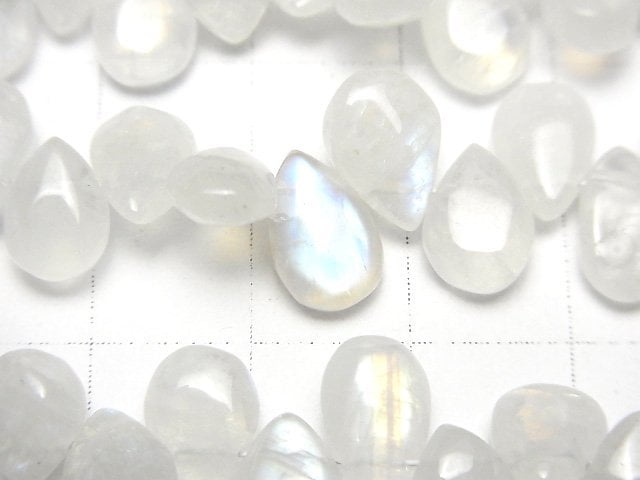 [Video]High Quality Rainbow Moonstone AA++ Pear shape (Smooth) half or 1strand beads (aprx.7inch/18cm)