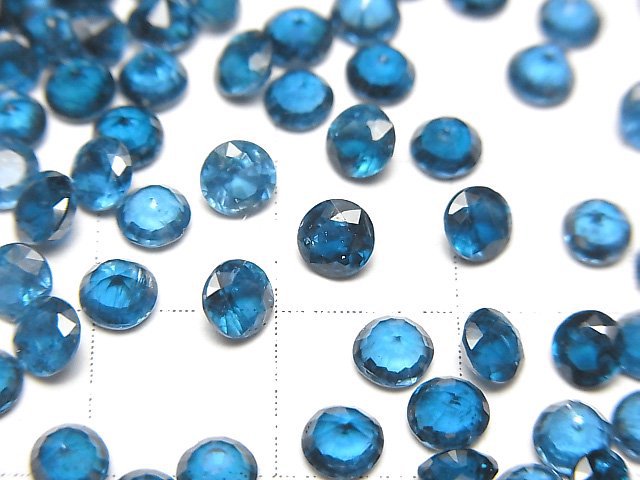 [Video]High Quality Indigo Blue Kyanite AAA Loose stone Round Faceted 4x4mm 3pcs