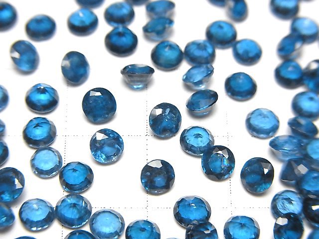 [Video]High Quality Indigo Blue Kyanite AAA Loose stone Round Faceted 4x4mm 3pcs