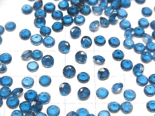 [Video]High Quality Indigo Blue Kyanite AAA Loose stone Round Faceted 4x4mm 3pcs