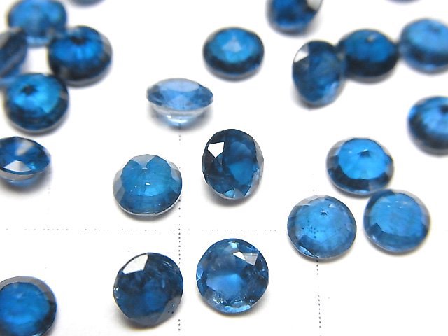 [Video]High Quality Indigo Blue Kyanite AAA Loose stone Round Faceted 5x5mm 2pcs