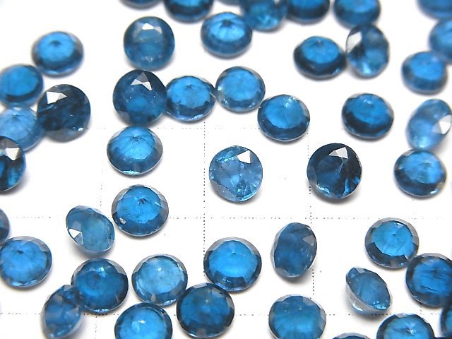 [Video]High Quality Indigo Blue Kyanite AAA Loose stone Round Faceted 5x5mm 2pcs