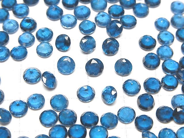 [Video]High Quality Indigo Blue Kyanite AAA Loose stone Round Faceted 5x5mm 2pcs