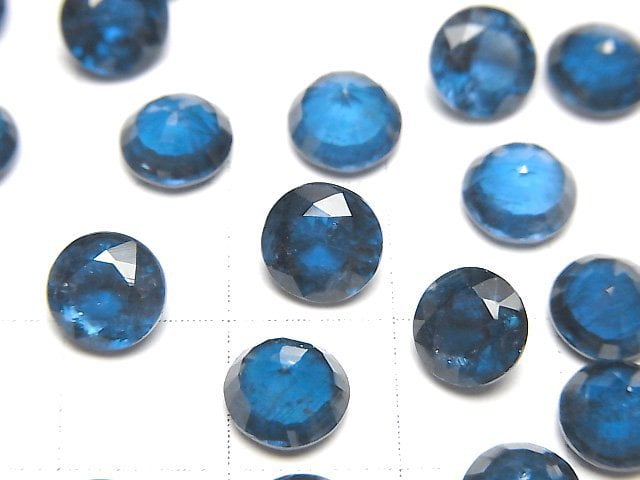 [Video]High Quality Indigo Blue Kyanite AAA Loose stone Round Faceted 7x7mm 2pcs