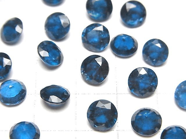 [Video]High Quality Indigo Blue Kyanite AAA Loose stone Round Faceted 7x7mm 2pcs