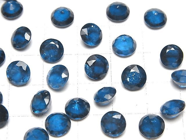 [Video]High Quality Indigo Blue Kyanite AAA Loose stone Round Faceted 7x7mm 2pcs