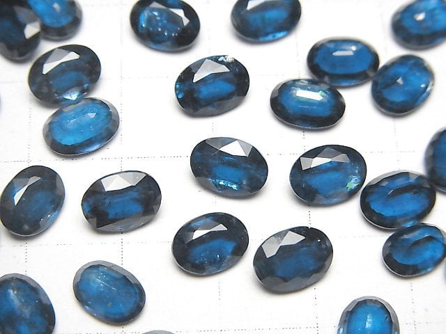 [Video]High Quality Indigo Blue Kyanite AAA Loose stone Oval Faceted 8x6mm 2pcs