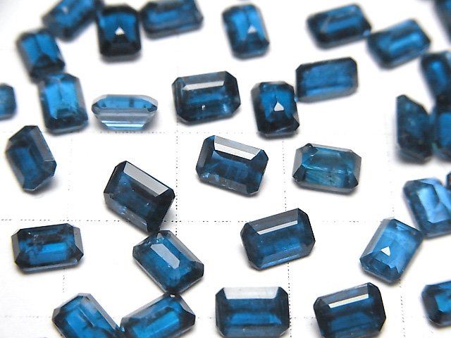 [Video]High Quality Indigo Blue Kyanite AAA Loose stone Rectangle Faceted 6x4mm 2pcs