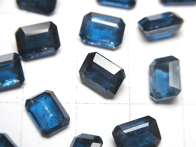 [Video]High Quality Indigo Blue Kyanite AAA Loose stone Rectangle Faceted 8x6mm 1pc