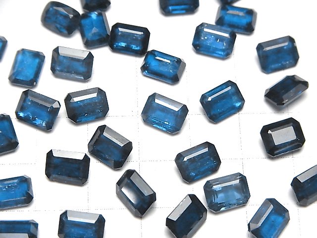 [Video]High Quality Indigo Blue Kyanite AAA Loose stone Rectangle Faceted 8x6mm 1pc