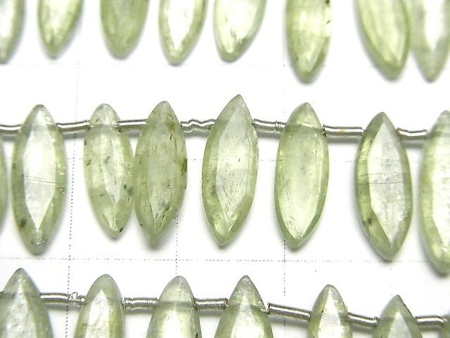 [Video] Green Kyanite AA++ Flat Marquise half or 1strand (22pcs )