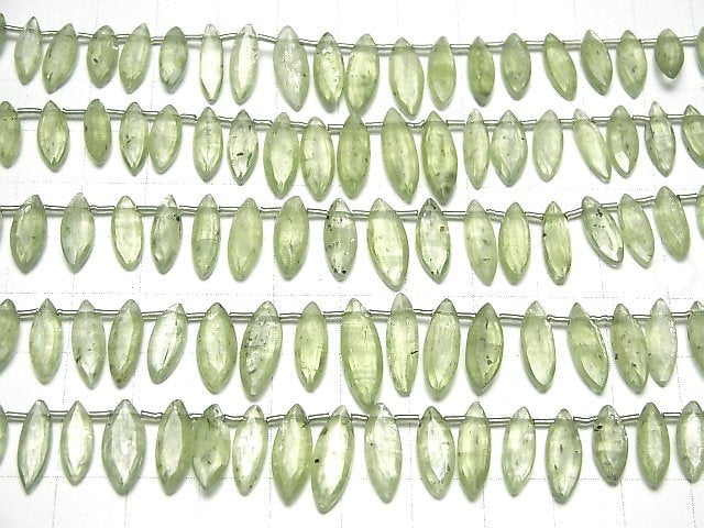 [Video] Green Kyanite AA++ Flat Marquise half or 1strand (22pcs )