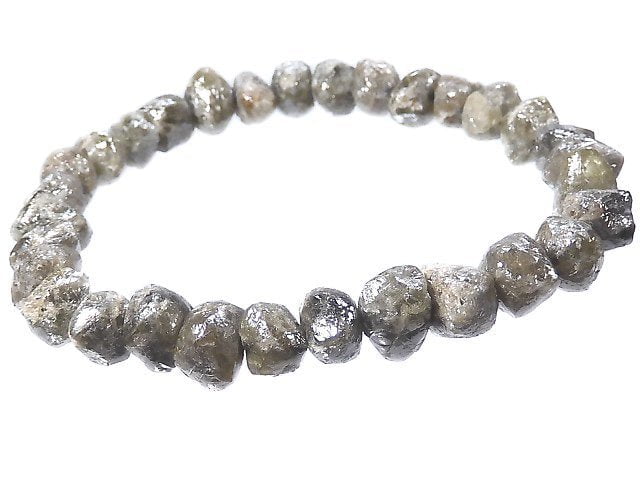 [Video] [One of a kind] [1mm hole] Gray Diamond Rough Nugget Bracelet NO.3